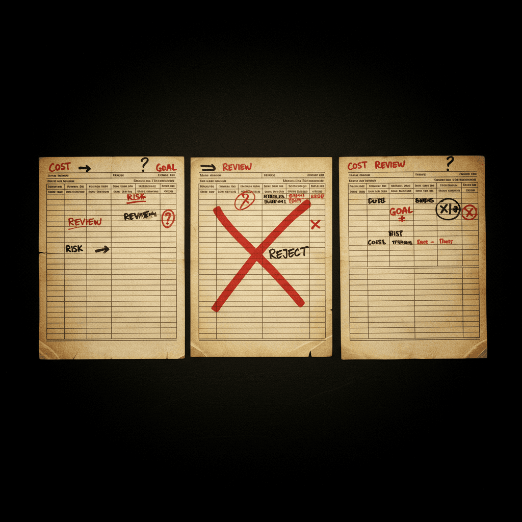 Spreadsheet documents with handwritten analysis and notes