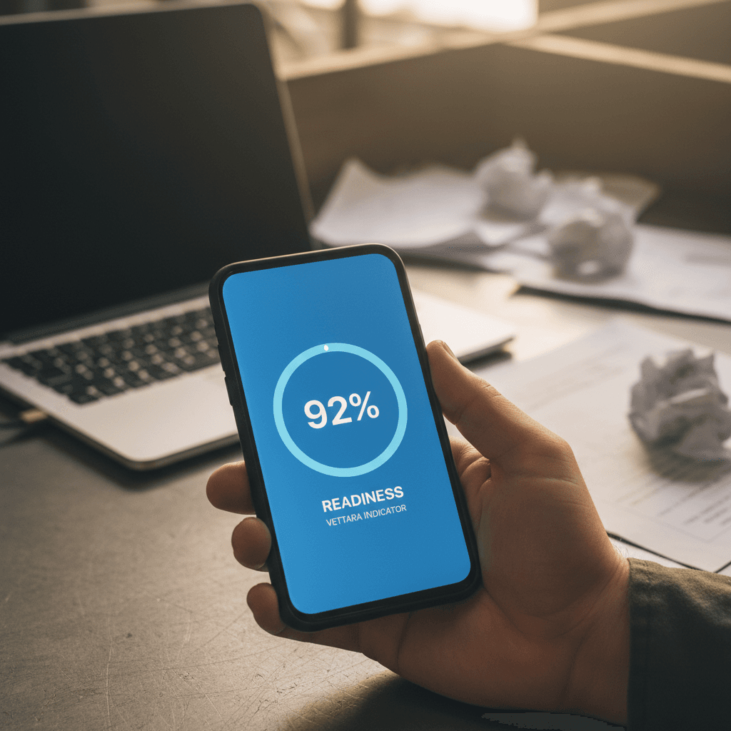 Smartphone showing readiness score in progress ring visual