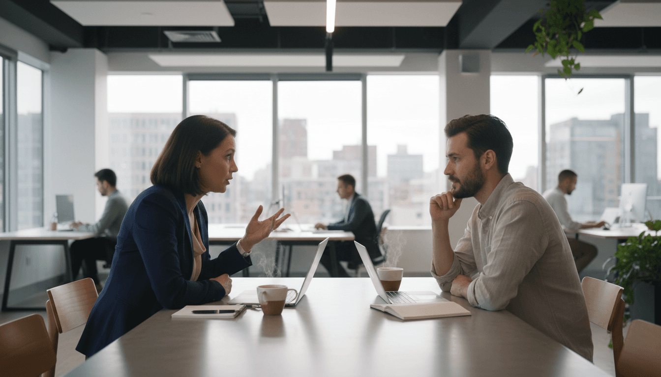 Consultant and founder in a direct strategic conversation