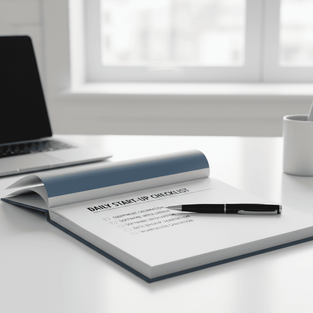 Open process checklist ready for execution