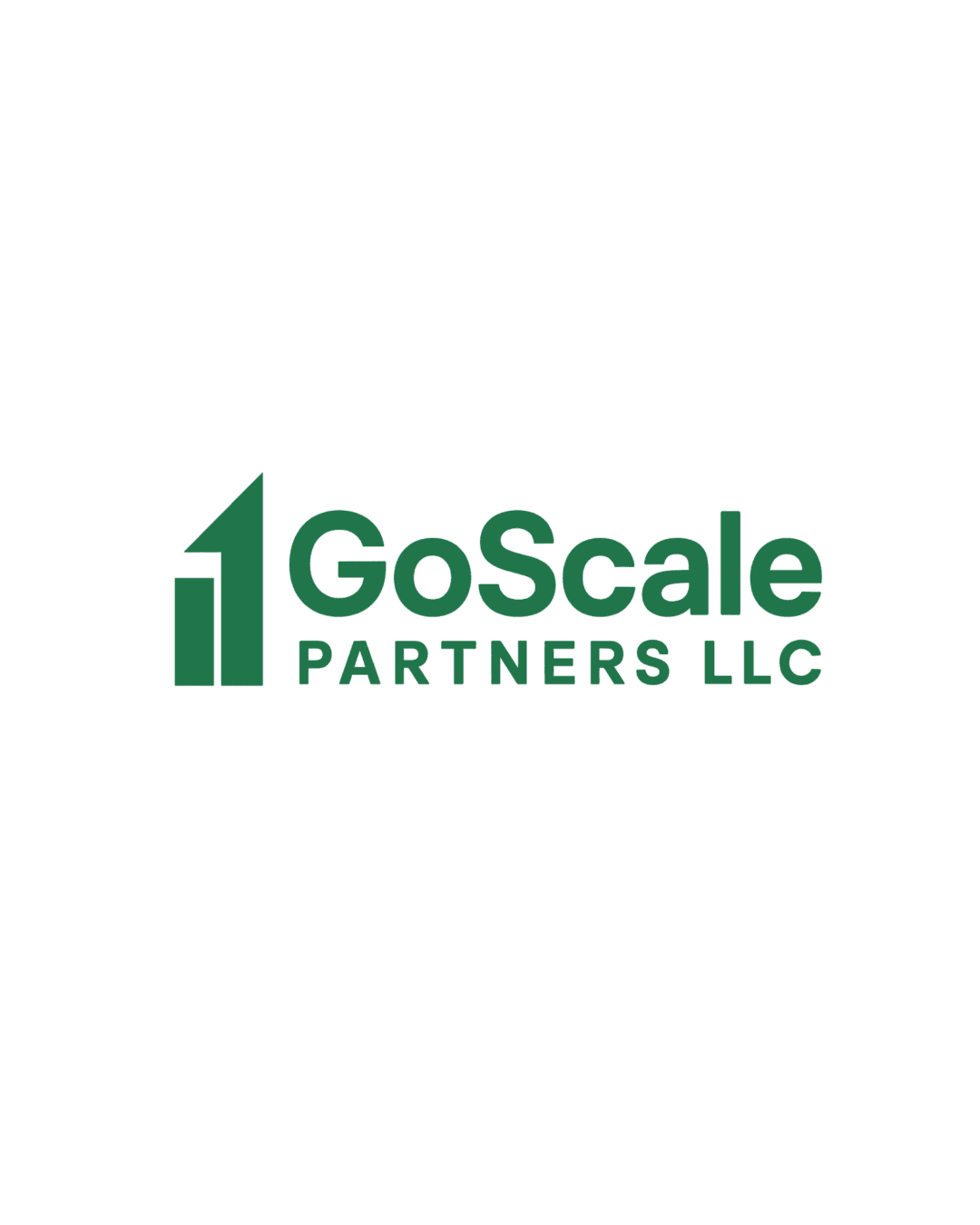 Green GoScale PARTNERS LLC logo featuring a stylized bar chart icon with an upward-pointing arrow.
